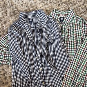 J. Khaki Blue and Green Plaid Button Down Shirts